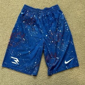Boys Nike Splatter Design Blue Shorts